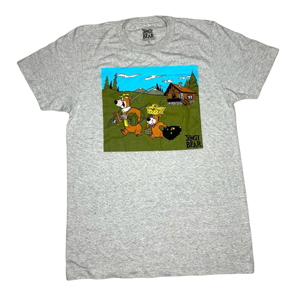 Unisex Yogi The Bear Boo Boo T-Shirt Striped Gray Vintage sz small